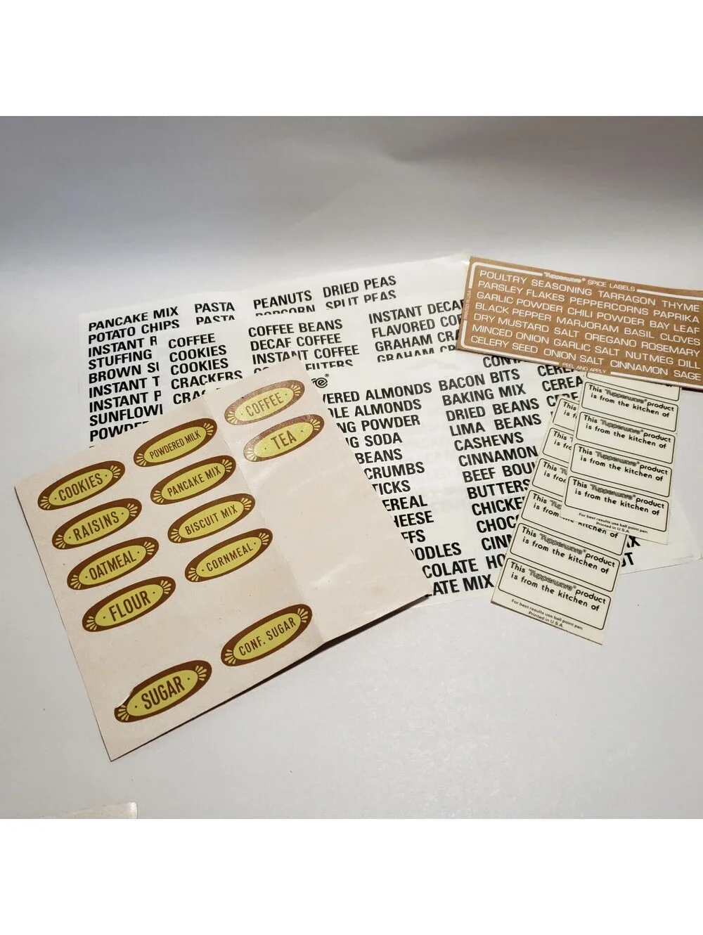Vintage Tupperware Modular Mates Labels Stickers Plus More Lot 1988